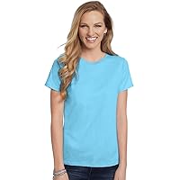 Hanes Women's Relaxed Fit Jersey ComfortSof Crewneck T-Shirt_Blue Horizon_3X