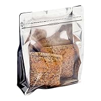 Restaurantware Bag Tek 9.4 X 7.5 X 2.8 Inch Large Snack Bags 100 Food Storage Heat Seal Bags - Resealable With Clear Window Black PET Zipper Lock Pouches No Messy Spills With Durable Design