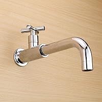 Water Bibcock Faucets,Modern Wall-Mounted Taps Tap Lengthen in-Wall Kitchen Sink Single Cold Faucet All Laundry Pool Mop Pool Mop Pool Balcony Water-Tap