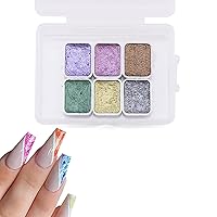 6 Colors Nail Watercolor Paint Solid Art Pigment Glitter Decoration Quick Drying Gel Polish Set DIY Bride Drawing Manicure Kit