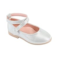 Girls Sparkly Mary Jane Flat Shoes with Criss Cross Strap – for Parties and Everyday wear