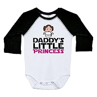 Baby Girl Long Sleeve Raglan Onesie, DADDY'S LIL PRINCESS, Unisex Baby Clothes, Princess Leia Onesie, Infant One Piece