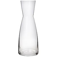 Bormioli Rocco Ypsilon Wine Carafe – Elegant Clear Glass Carafe For Water, Juice, Milk, Coffee, Iced Tea – Wide Mouth Serving Decanter Dispenser For Restaurants & Home Use – Made In Italy 36.5 Ounce