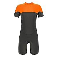 CHICTRY Unisex Boys Girls Thermal Shorty Wetsuit Short Sleeve Zip Back UPF 50+ One Piece Swimsuit