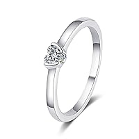 StarGems® Heart Cut 0.3ct Moissanite 925 Silver Platinum Plated Ring RX067