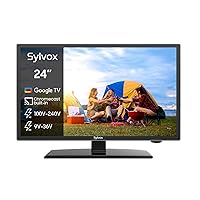 SYLVOX Smart RV TV, 24'' 12 Volt TV for RVs 1080P FHD Google TV with Google Assitant, App Store, Chromecast, Small Smart Television for RVs, Campers, Boats and More