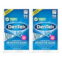 DenTek Comfort Clean Sensitive Gums Floss Picks, Soft & Silky Ribbon, 90 Count, (Pack of 2)