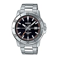 Casio MTP-VD01D-1E2V Men's Enticer Stainless Steel Black Dial Casual Analog Sporty Watch