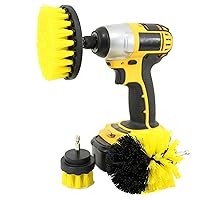 Brush attachment for cordless screwdriver, set of 3 for car, rims, upholstery, bathroom, cleaning brush attachment, drill, soft and hard