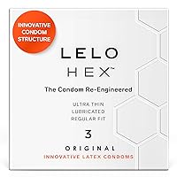 HEX Original Ultra Thin Condoms with Increased Strength, Male Condom, Lubricated Condoms for Men, 2.12-Inch/54 mm Diameter (3 Pack)