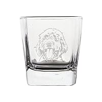 Golden Doodle Crystal Stemless Wine Glass, Whiskey Glass Etched Funny Wine Glasses, Great Gift for Woman Or Men, Birthday, Retirement And Mother's Day