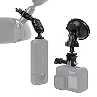 PellKing Dash GoPro Mount Rear View Mirror Holder Suction Cup Kit with Compatible with Insta360 X3/X2,One R,Rs,GoPro 11,10,9,8,7,6,5 etc and Other Action Cameras