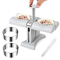 Dumpling Maker Press with 1* Stuffing Spoon/2* Dough Cutter 3.3 in, Large Household Double Head Automatic Dumpling Maker Mould, Dumpling Press for Dumpling Wrapper Dough Stamp Cutter Pastry Pie Making