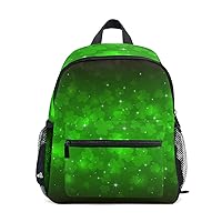 Kids Backpack Green Clover Stars St. Patrick's Day Nursery Bags for Preschool Children