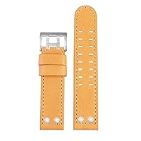 for Hamilton Khaki Aviation Watch H77616533 H77616533 Watch Strap Genuine Leather Jazz Field Men WatchBand 20 22 Military Style WatchBands (Color : Khaki Silver, Size : 20mm)