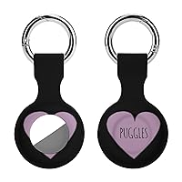 Puggle Love Protective Case Compatible with AirTag Silicone Case Key Finder with Keychain for Bags Pets 1PCS