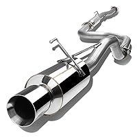 DNA MOTORING CBE-HC922-NRT Stainless Steel Cat Back Exhaust System [Compatible with 92-00 Honda Civic Coupe/Sedan]