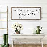 Christian Scripture Sign Poster Print It Is Well With My Soul Canvas Painting Bible Verse Wall Art For Living Room Entryway Decor Unframed
