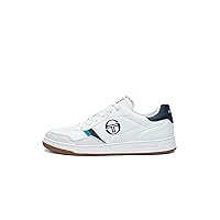 Sergio Tacchini Sleek White Sneakers with Contrast Men's Embroidery