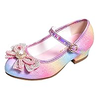 Children Shoes With Diamond Shiny Sandals Princess Shoes Bow High Heels Show Princess Shoes Youth Slippers