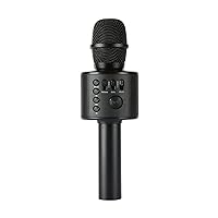 Wireless Bluetooth Karaoke Microphone with Built-in Speakers + HD Recording, Portable Handheld Mic | Black