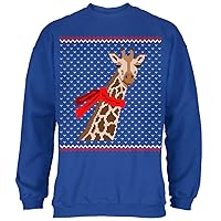 Animal World Ugly Christmas Sweater Men, Funny Xmas Sweatshirt, Mens Long Sleeve Giraffe Festive Holiday Pullover