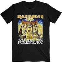Iron Maiden T Shirt Powerslave World Slavery Tour Official Mens Black
