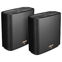 ASUS ZenWiFi XT9 AX7800 Set of 2 Black Combinable Router (Tethering as 4G and 5G Router Replacement, Whole-Home Tri-Band AI Mesh WiFi 6 Router System, 2.5G Port, Coverage of up to 530 m²)