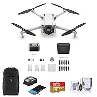DJI Mini 3 Drone Fly More Combo with RC Remote Controller Bundle with 128GB microSD Card, Backpack, Anti-Collision Light, Foldable Landing Pad, Cleaning Kit