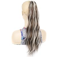 Claw Clip On Ponytailtail Hair Extension 22Inch Synthetic Wavy Ponytailtail Extension Hair For Women Ponytail Tail Hairpiece P96-8BH60 22inches#1 PC