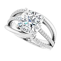 Fashionable FLOWERBUD Engagement Ring, Cushion Cut 2.00CT, Colorless Moissanite Ring, 925 Sterling Silver, Solitaire Engagement Ring, Wedding Ring, Perfact for Gift Or As You Want