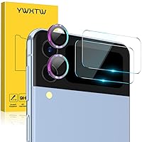 for 2 Pack Samsung Galaxy Z Flip 4 Outer Screen Protector and 1 Pack Camera Lens Protector, HD Clear Anti-Scratch Tempered Glass Individual Camera Cover [Does not Affect Night Shots]