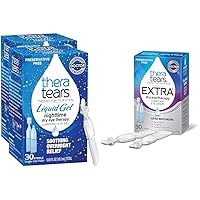 Dry Eye Drops Bundle with Liquid Gel Nighttime 30 Vials & Extra Dry Eye Therapy Lubricant 30ct