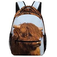 Large Carry on Travel Backpacks for Men Women Scottish Highland Cows Business Laptop Backpack Casual Daypack Hiking Sports Bag