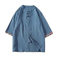 Linen Short-Sleeve Chinese Style Casual Tang Suit Hanfu