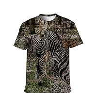 Unisex Funny-Tees T-Shirt Cool-Graphic Novelty-Vintage Short-Sleeve Hip Hop: 3D Zebra Print New Pattern Clothing Country Gift