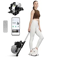 Under Desk Elliptical - Portable and Quiet Leg Exerciser While Sitting for Seniors with Remote and App Control, LCD Display, Electric Seated Pedal Ellipse Machine for Home, Office
