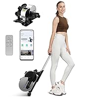 Under Desk Elliptical Machine,with Portable Handle, App Connectivity, Ergonomic Design.Leg Exerciser While Sitting for Seniors.Ellipse Leg Exerciser with Remote Control.