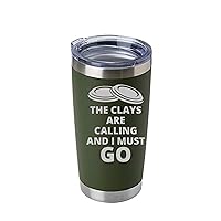 The Clays Are Calling And I Must GO Skeet Trap Clay Shooting Travel Mug Tumbler Laser Engraved (ORANGE)