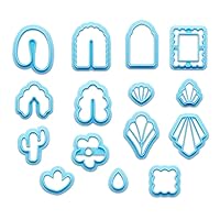 MURMUR Polymer Clay Cutters, Set of 15 Shapes Plastic Clay Cutters for Polymer Clay Jewelry , Clay Earing Cutters for Polymer Clay Jewelry Making