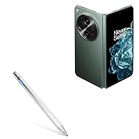 BoxWave Stylus Pen Compatible with OnePlus Open - AccuPoint Active Stylus, Electronic Stylus with Ultra Fine Tip - Metallic Silver