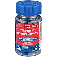 Rite Aid Extra Strength PM Pain Relief Gelcaps, 500 mg Acetaminophen / 25 mg Diphenhydramine - 80 Count | Nighttime PM Pain Reliever + Sleep Aid | Arthritis Pain Relief | Menstrual Pain Relief