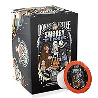 Flavored Coffee Bones Cups S'morey Time S'mores and Graham Crackers | 12ct Single-Serve Coffee Pods Compatible with Keurig 1.0 & 2.0 Keurig Coffee Maker