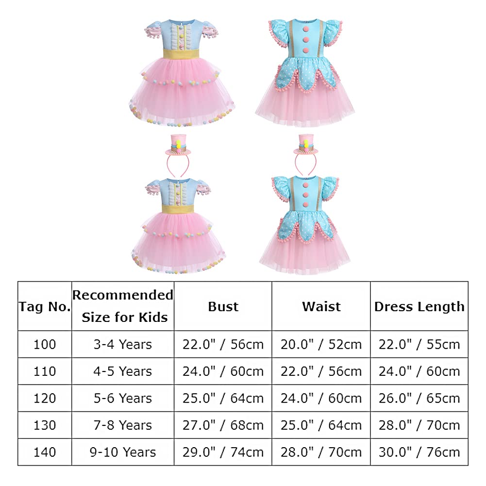 IDOPIP Carnival Circus Costume for Kids Baby Girls Romper Tutu Dress Princess Birthday Party Dress up with Headband Outfit