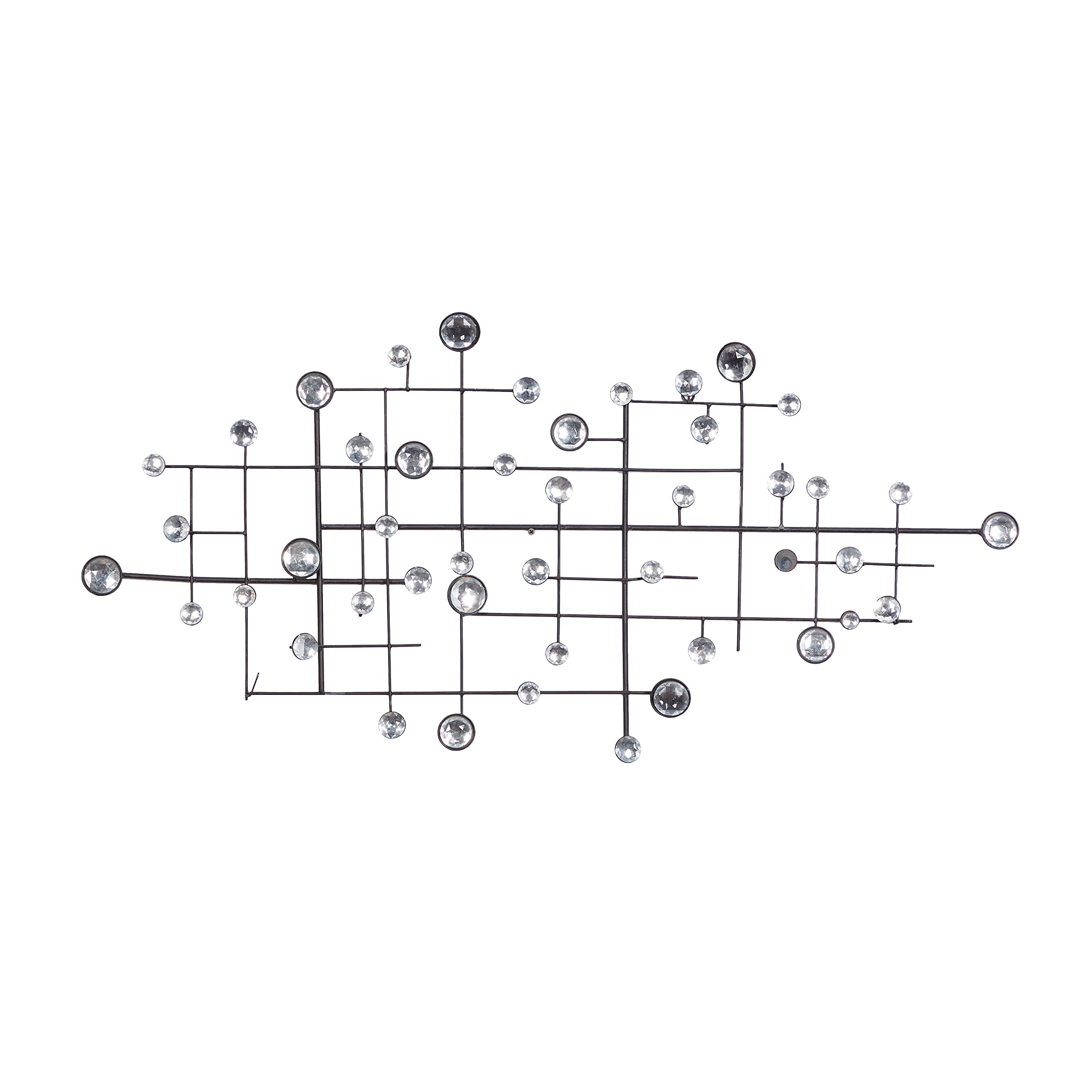 Deco 79 Glam Metal Abstract Wall Decor, 20" x 1" x 42", Silver
