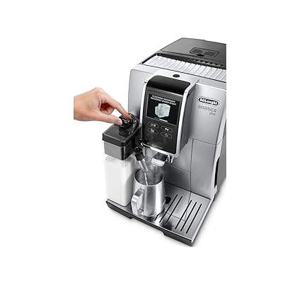  De'Longhi Dinamica Plus ECAM370.85.SB with 3,5” full touch TFT  color display, 4 soft touch buttons, size and aroma selection, milk carafe  My function, Pot function, coffee link app, silver: Home 