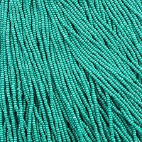 Czech Glass Seed Beads 11/0 (2.1mm Diameter) Terra Intensive Dark Green Strung DIY Jewelry Making Beadss - 500g Bulk Bag by Preciosa (Jablonex)
