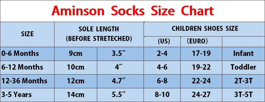 Aminson Anti Slip Non Skid Ankle Socks With Grips for Baby Toddler Kids Boys Girls