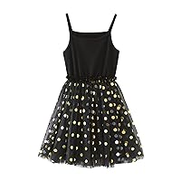 Toddler Girls Sleeveless Dot Paillette Tulle Suspenders Princess Dress Clothes Candy Cane Dress