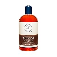 Hydrating Almond Shower Oil - Body Wash for All Skin Types - Almond Oil Shower Gel for Women and Men - Rich in Vitamin E Oil - Sulfate Free - 16.8 Oz (Pack of 1)